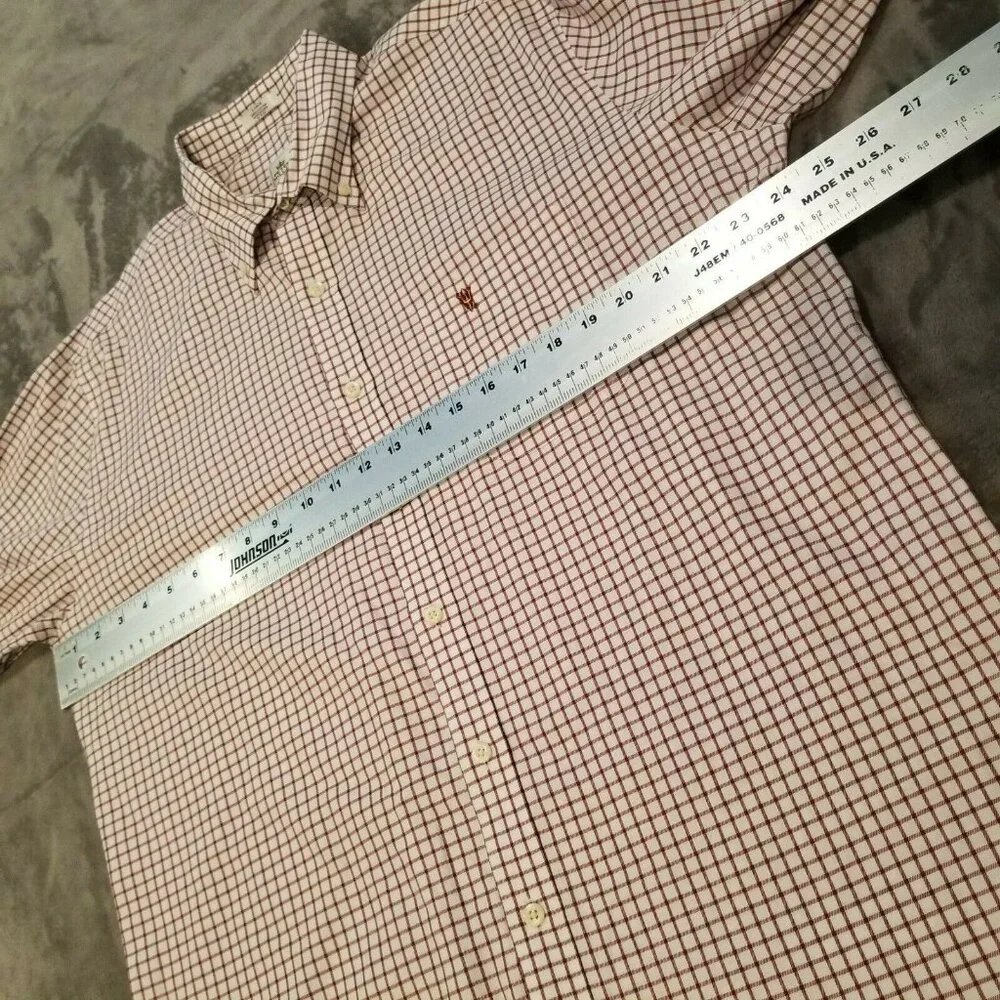 Peter Millar Men's Nanoluxe Easy Care Button-Down Long Sleeve Shirt Large Red